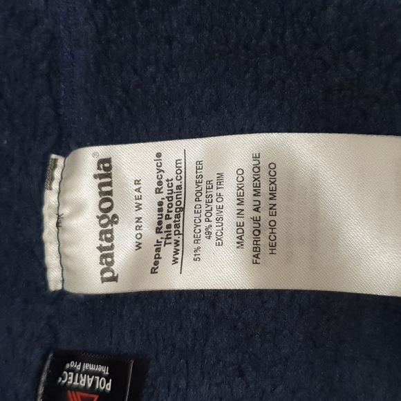Patagonia Retool Fleece Snap Prusian Blue Pullover - Picture 5 of 8